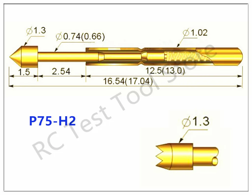 Лидер продаж пружинный тестовый зонд серии P75 Pogo штифт 100 шт. диаметр 1 02 мм