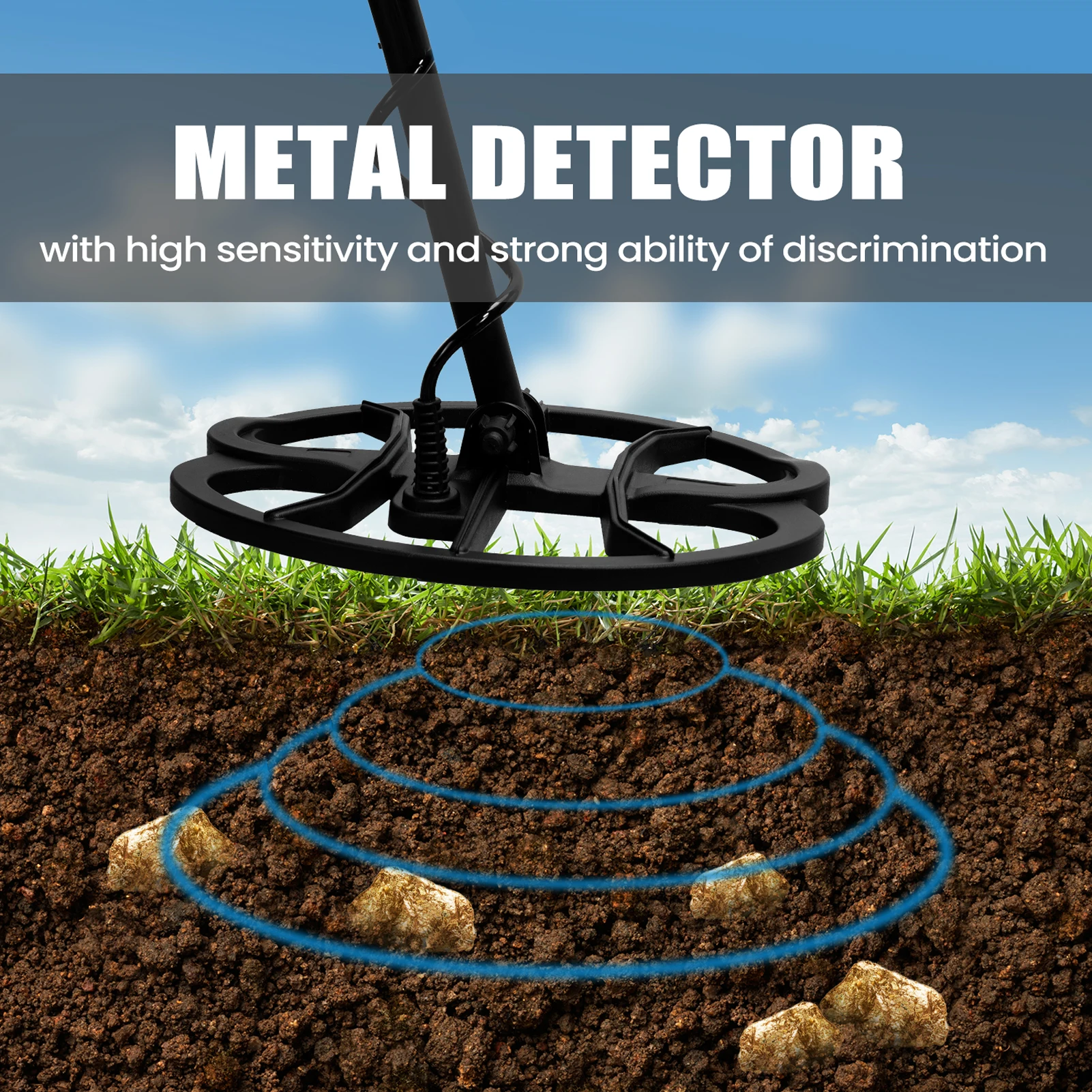 

TC-600 Metal Detector 11" Waterproof Search Coil Handheld with Backlight Metal Detector High Sensitivity Metal Detecting Tools