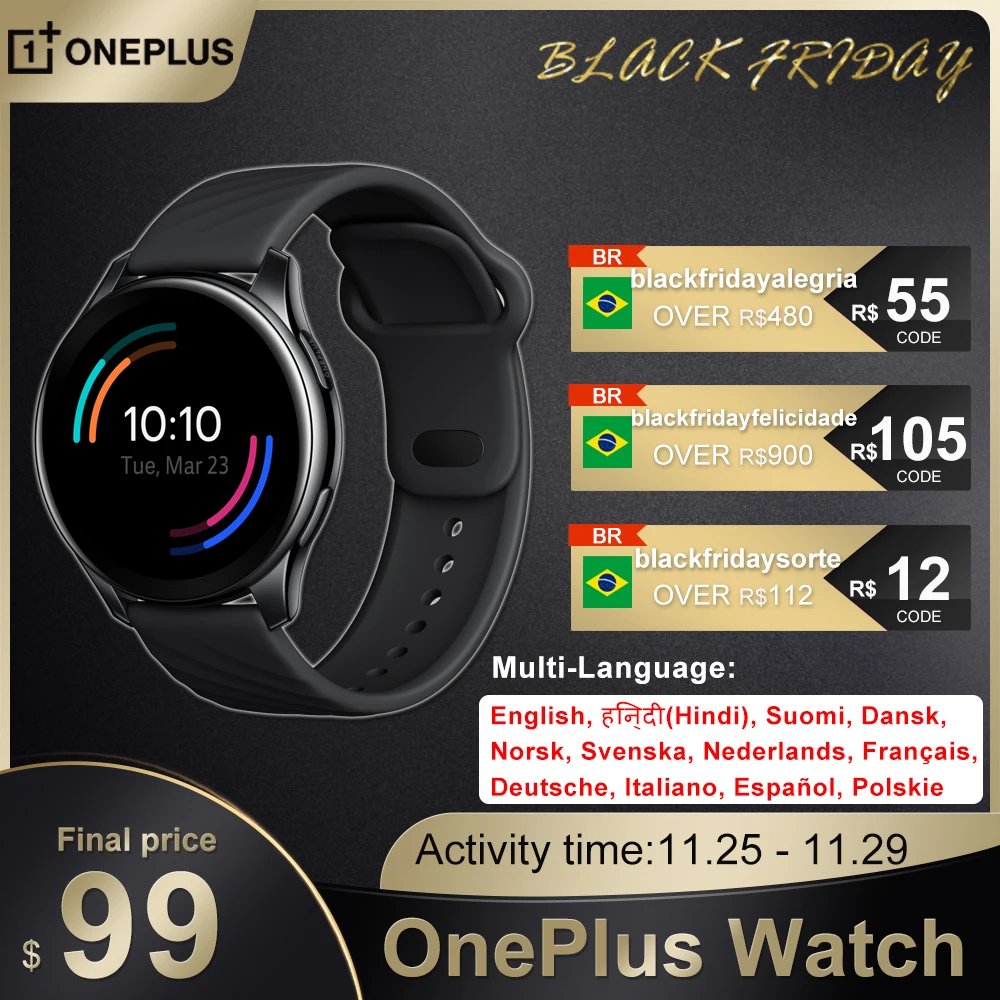 Оригинальные Смарт-часы OnePlus Watch 4 Гб до 14 дней 1 39 дюйма AMOLED GPS 9 9Pro | Электроника