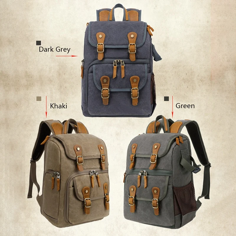 

Retro Batik Canvas Camera Bag Large Capacity Outdoor Backpack Suitable for Canon Sony SLR Camera Case