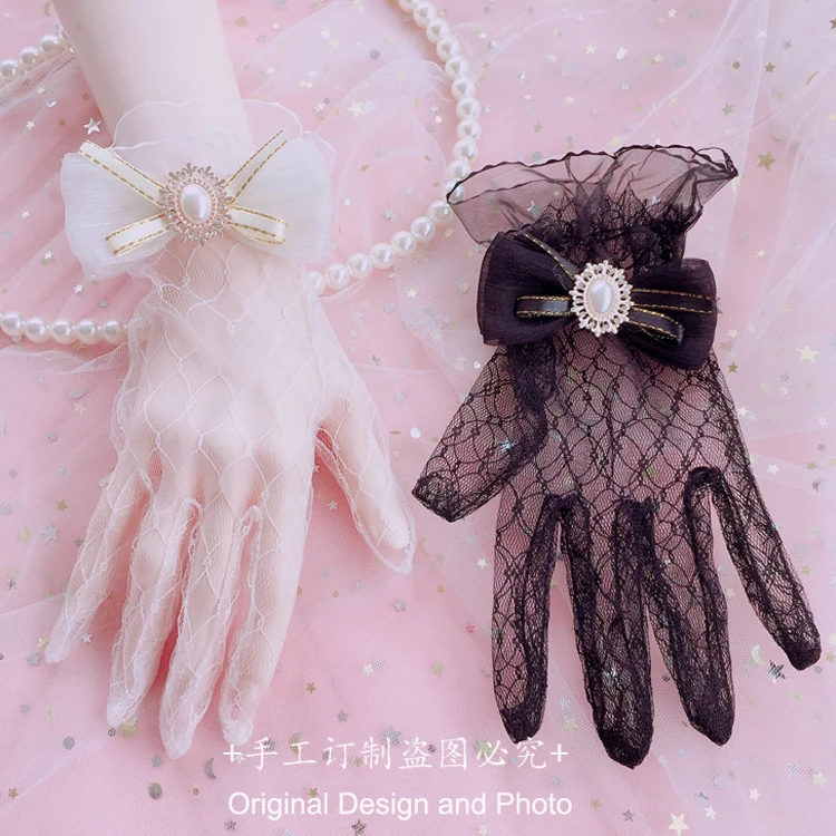 Hand made lolita tea flowers Mary gloves lolita Hand cuff jewelry gorgeous elegant summer lace