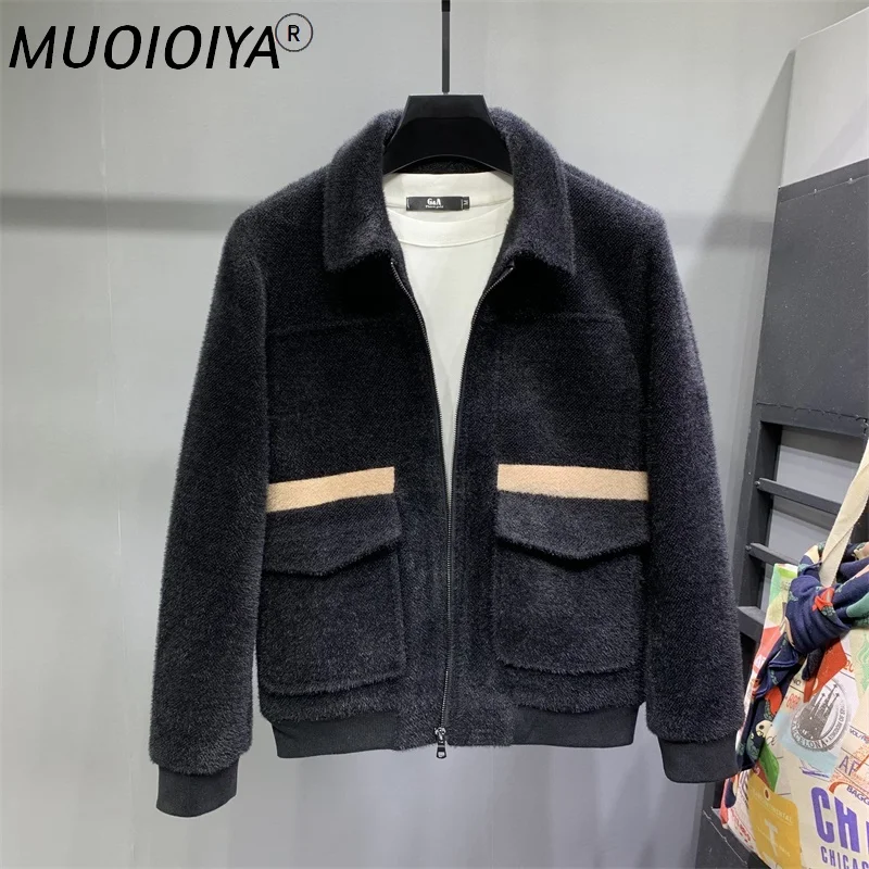 

Men 2021 Autumn Winter Fashion Lapel Woolen Jackets Men's Slim Thicken Zipper Coats Male Solid Color Short Warm Outerwear O84