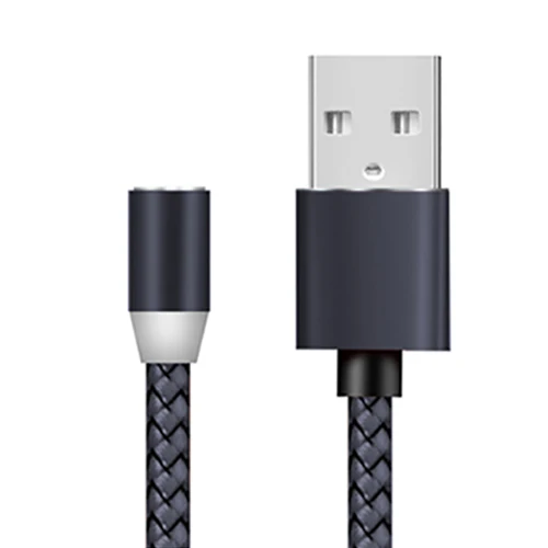 VOXLINK 1 м светодиодный магнитный USB кабель для iPhone Xs 6 и usb type C кабель и Micro USB нейлоновая оплетка для samsung Xiaomi huawei USB C - Цвет: Cyan Cable no Plug