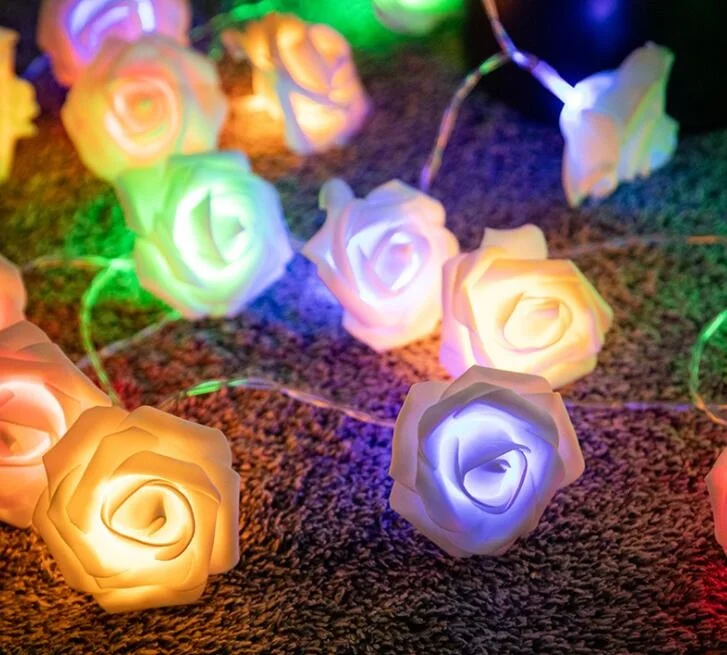 

СВЕТОДИОДНАЯ Гирлянда в виде розы с батарейным отсеком, свадебное украшение для комнаты, Рождественский светильник для рождества, Рождеств...