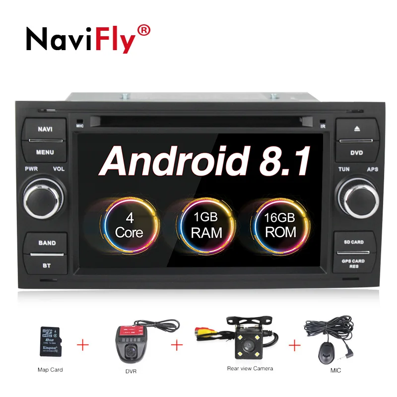 Android 9,0 Автомобильный мультимедийный DVD плеер для Ford Focus Kuga транзит с WI-FI BT gps навигации радио TDA7851 3g - Цвет: with DVR and camrea