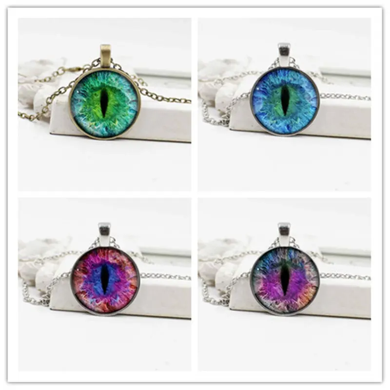 Новый креативный многоцветный Кот зрачок глаза Подвеска из хрустального стекла