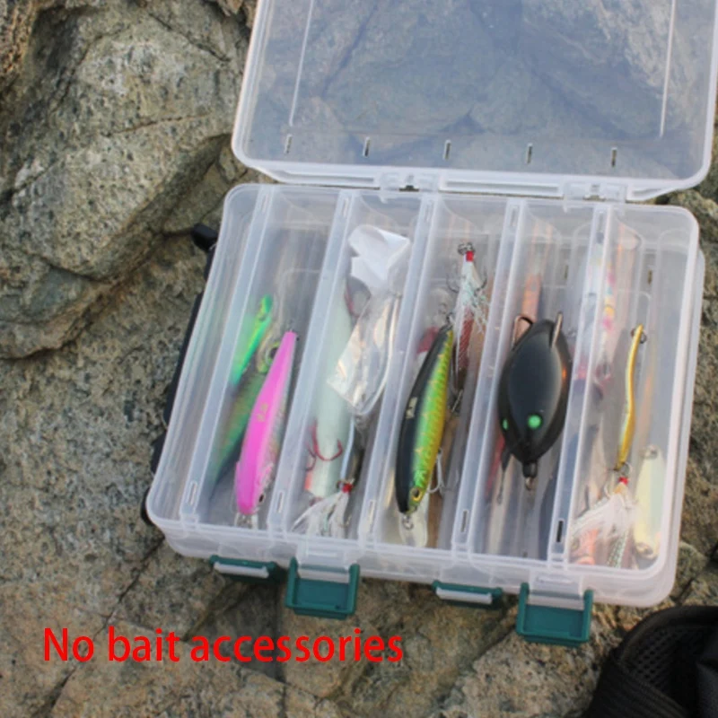 

10 Grids Double Layer Fishing Tackle Box Fly Fishing Lures Fish Hooks Swivel Snap Bait Tools Box