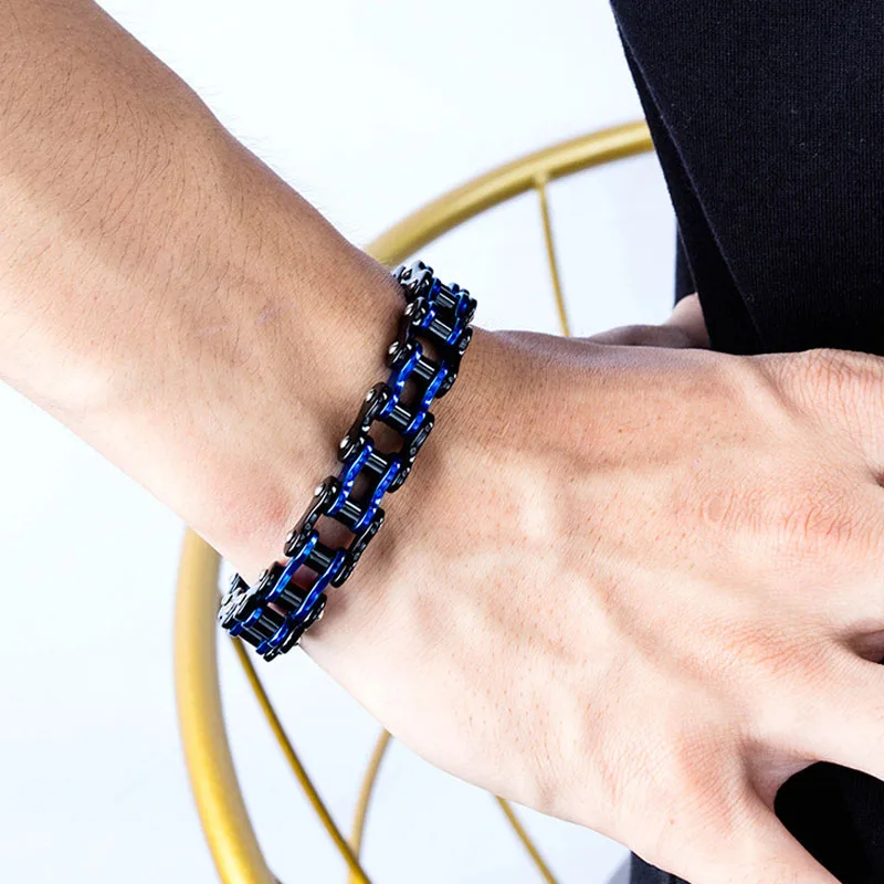 Панк рок украшения 316L из нержавеющей стали Байкер мужской браслет цепочка