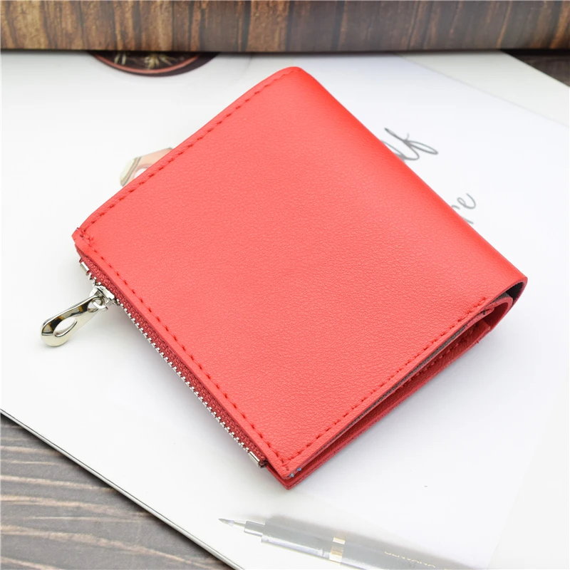 Женский кошелек на молнии с блестками в западном стиле винно красный черный