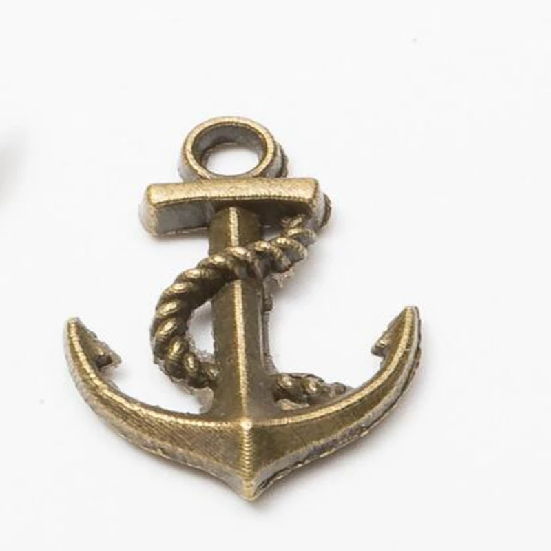 Винтажные Бронзовые Подвески с якорем фурнитура для изготовления ювелирных