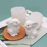 3d cute rabbit silicone mold kitchen resin baking tool dessert chocolate lace decoration supplies diy cake pastry fondant moulds