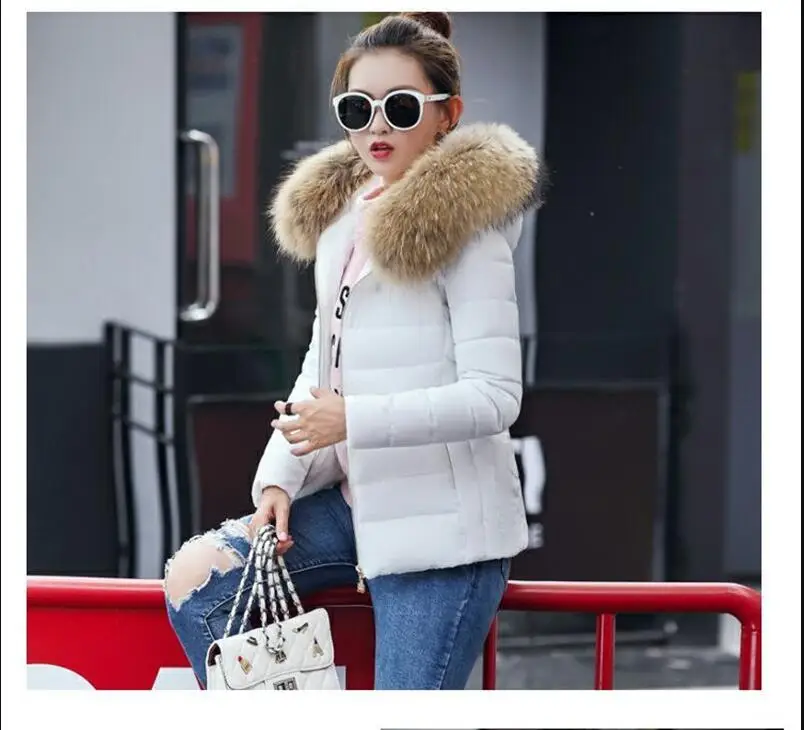 

2020 New Winter Jacket Womens Parkas Fur Collar Hooded Coats Casual Short Jacket Female Slim Cotton Padded Warm Outerwear