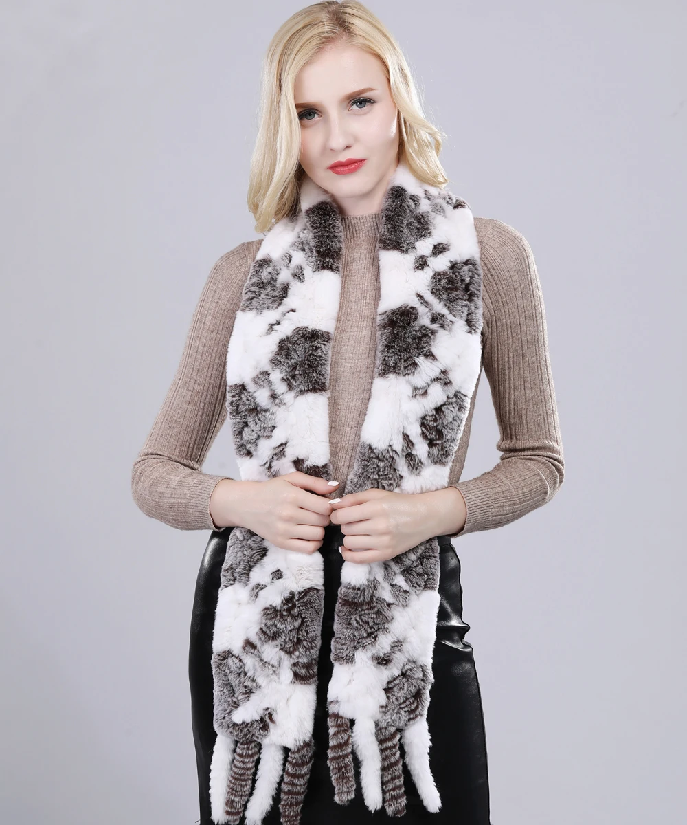 2022 длинный стильный женский зимний Стандартный шарф натуральный мягкий меховой
