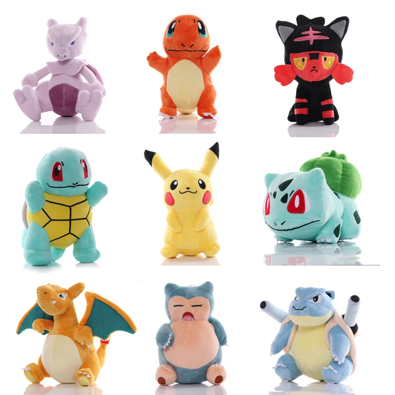 

Pokemon plush doll Pikachued stuffed toys For Children Charmander Squirtle Bulbasaur Jigglypuff Eevee Snorlax Lapras kids gift