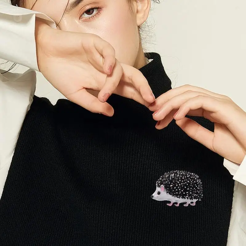 2020 черная эмалированная Женская Брошь в виде ежика аксессуары для милых животных