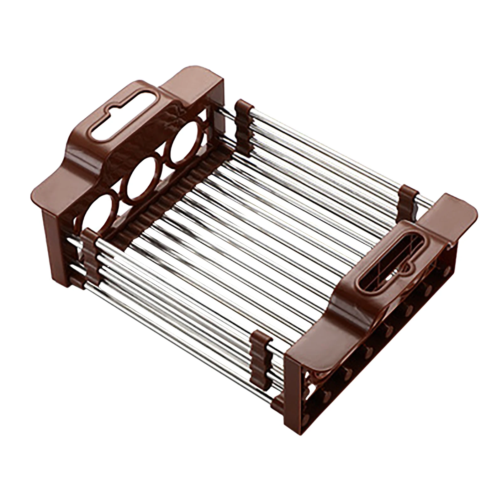 

Easy Clean Stainless Steel Telescopic Drain Basket Storage Shelf Sink Strainer With Handles Dishwasher Safe Space Saving