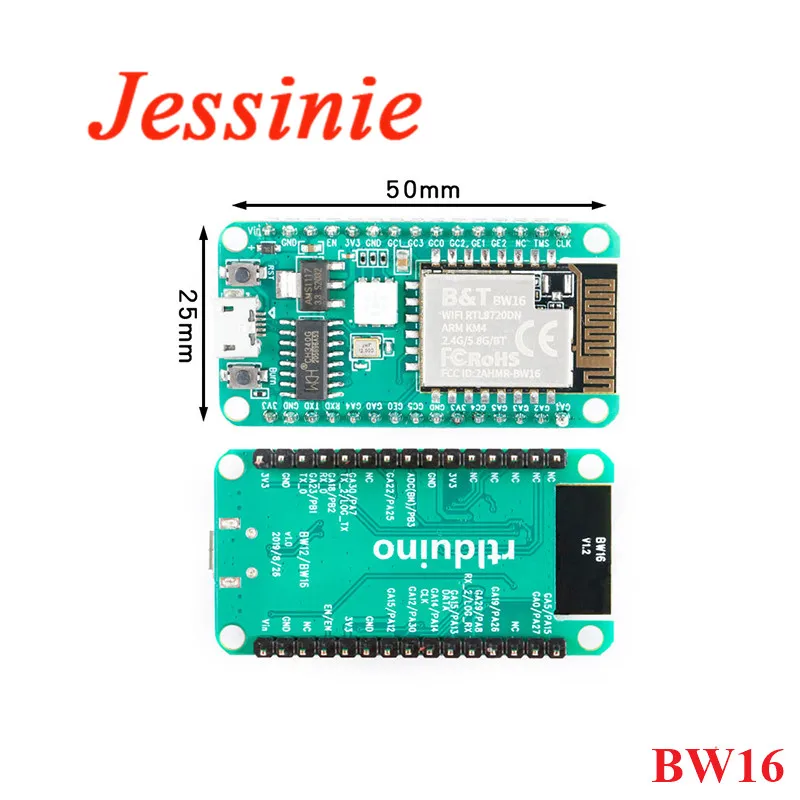 RTL8720DN BW16 Kit Bluetooth модуль двухдиапазонный Wi Fi 5 0 Беспроводной IIC I2C/SPI UART/PWM
