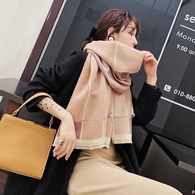 2019 женские кашемировые шарфы зимние хиджабы теплые мягкие пашмины шали