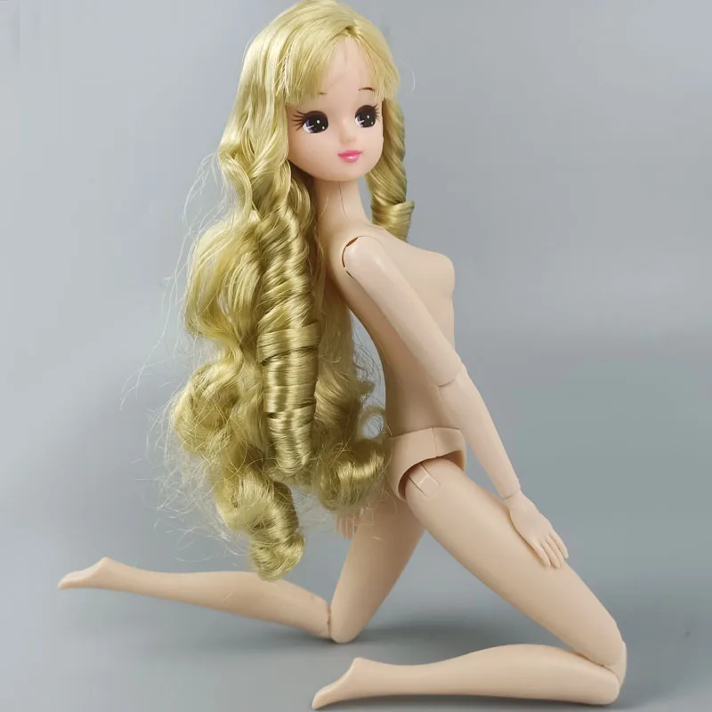 Детская игрушка подарок 1/6 BJD кукла Золотая волнистая кукла с длинными волосами голова и подвижная 12 шарнирная кукла тело для кукла licca 1:6 аксессуары для кукол