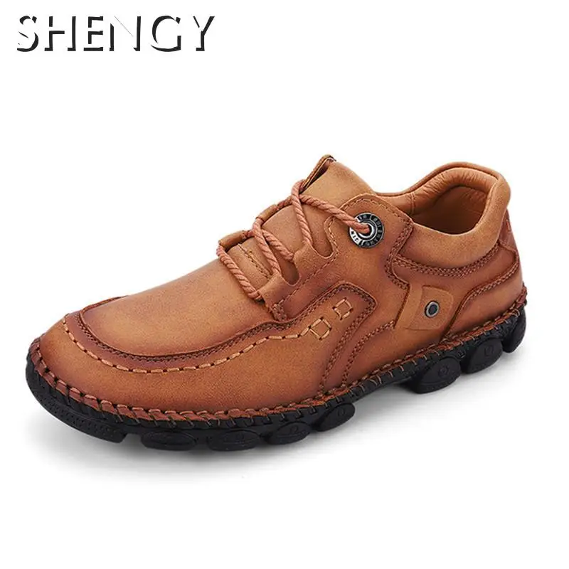 Лоферы мужские кожаные дышащие большого размера 38-48 для вождения лета 2020 | Обувь