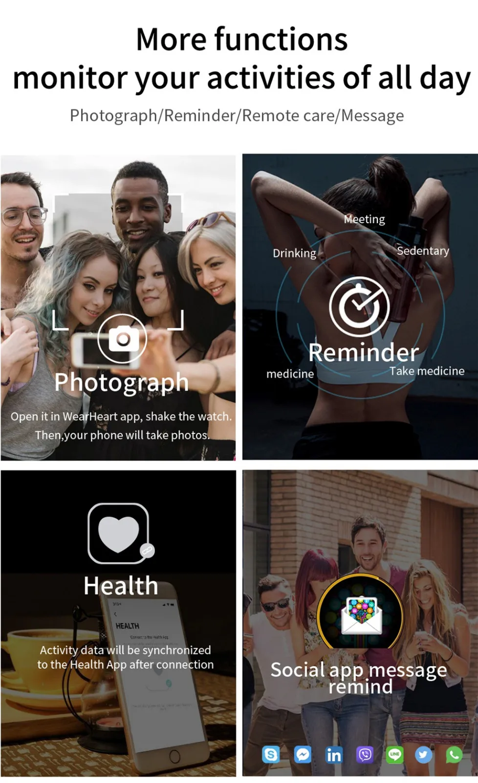 Водонепроницаемые Смарт-часы спортивный фитнес-браслет монитор сна для Android