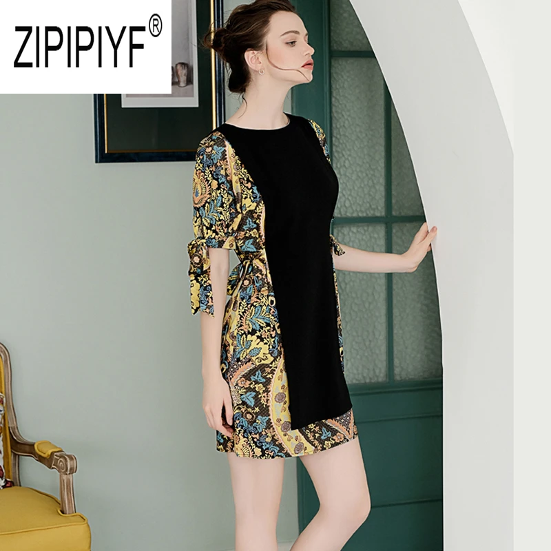 Винтажные Модные женские Платья с цветочным принтом бандажные дизайнерские