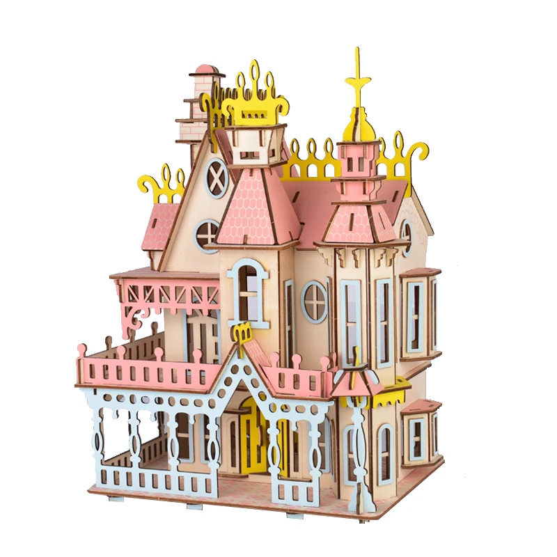 

Wooden Puzzle 3D Cathedral Building Model Toys For Children Teens Adult Gift Woodcraft Construction Kit Assemble Game Hobby