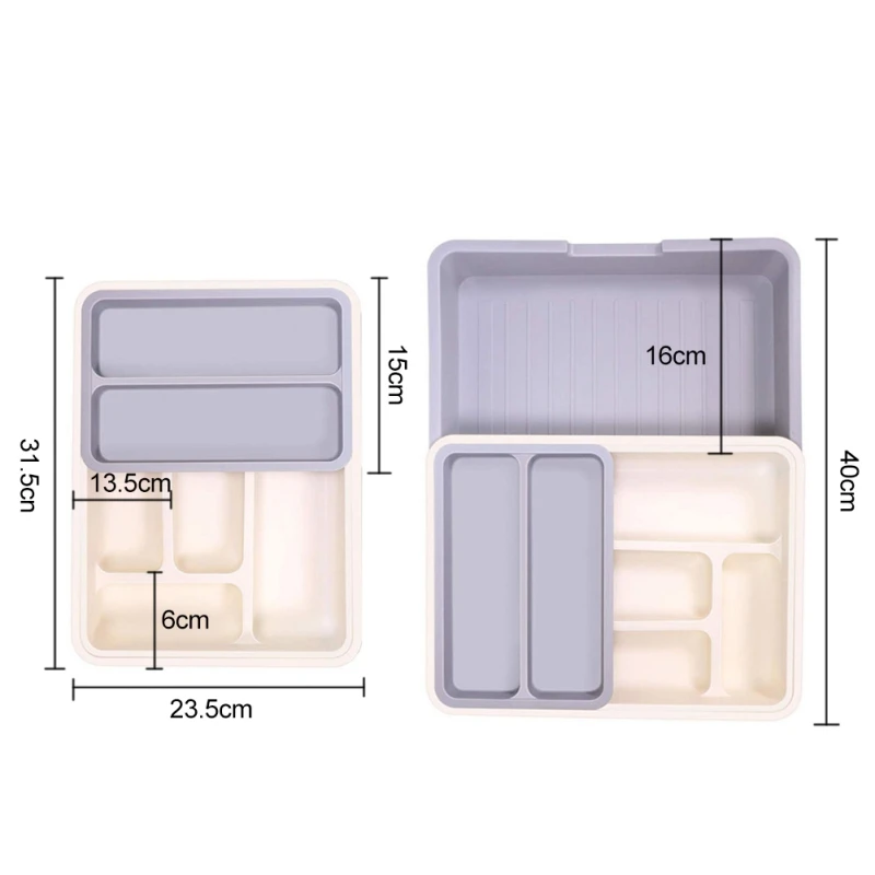 

Household Telescopic Drawer Storage Box Dividing Grid Adjustable Tableware Finishing Box For Drawer Home Kitchen Storage Rack