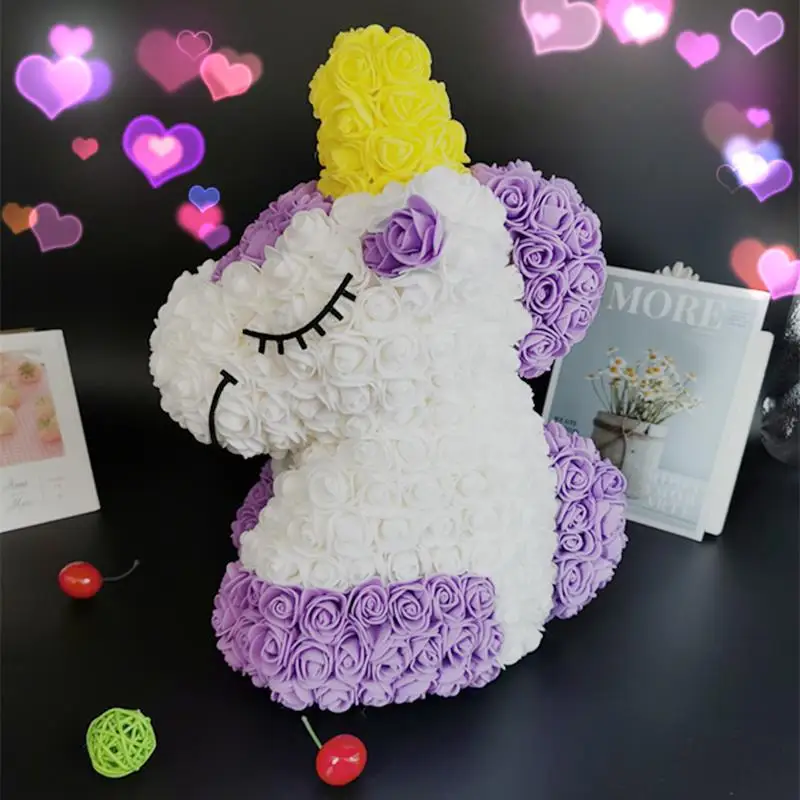 1 шт. Прекрасные Красочные ПЭ розы Единорог искусственные Искусственные цветы