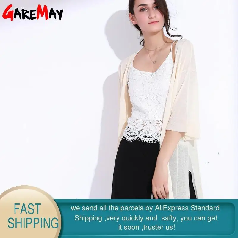 Женский летний вязаный кардиган свободные накидки длинный пончо женский