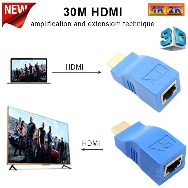 1 пара RJ45 Порты и разъёмы 4k совместимому с HDMI удлинитель над CAT5e Cat6 сети Ethernet LAN 1080P