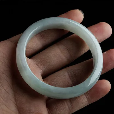 

Zheru Jewelry Natural Light Color Burmese Jade 54-64mm Bracelet Elegant Princess Jewelry Best Gift for Mom and Girlfriend