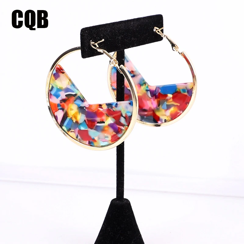 Модные ювелирные изделия серьги из смолы для женщин 2019 акриловые cc большие
