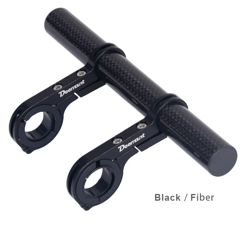 Black and Fiber Deemount руль велосипеда Расширенный кронштейн головное крепление бар держатель компьютера лампа сплав углеродного волокна 20 см Поддержка расширитель - Цвет: Black and Fiber