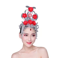 dance head flower shining film head decoration latin dance opening stage performing square dance accessories ballerina