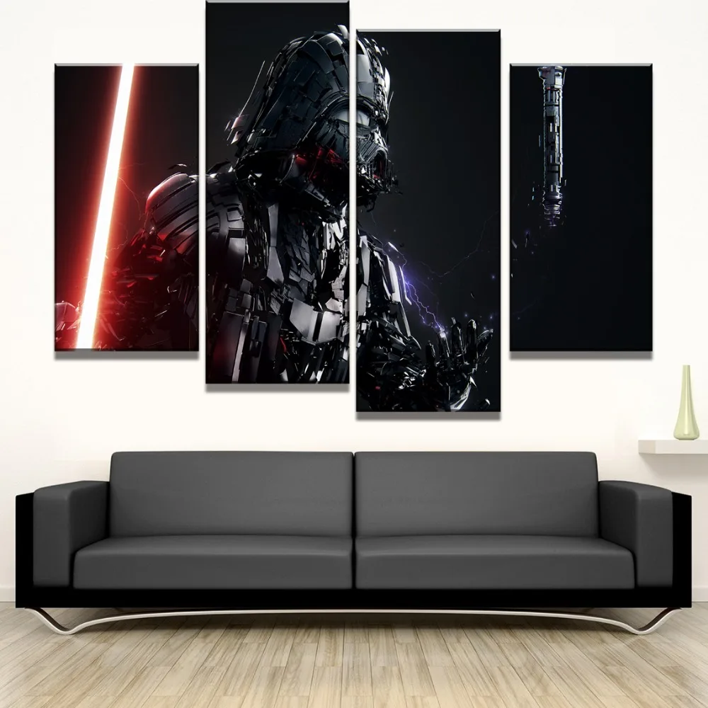 Модульные картины на стену HD печать 4 шт. Звездные войны холст фильм Живопись
