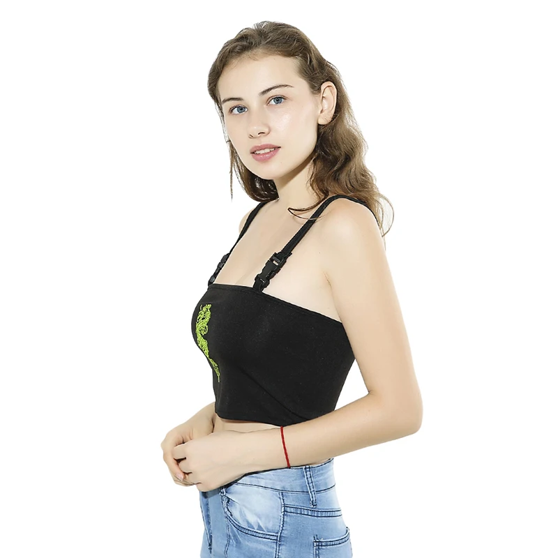 2020 Summer Female Slim Tops Chinese Style Sexy Tank Top Women Dragon Embroidery Camis Backless Sleeveless Camisole | Женская одежда