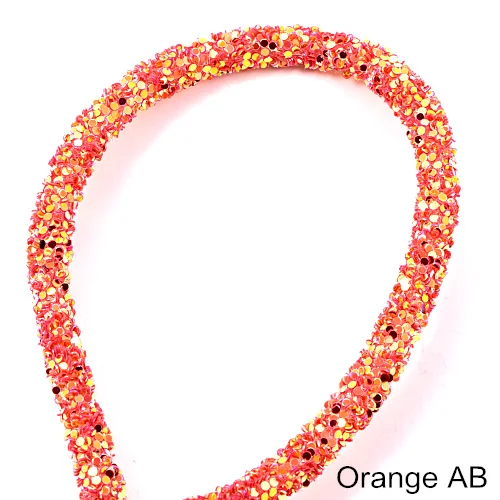Orange AB 1 ярд 6 мм смолы сверкающие стразы веревка красочная трубка шнур веревка стразы отделка для DIY вечерние украшения свадьбы B1277 - Цвет: Orange AB
