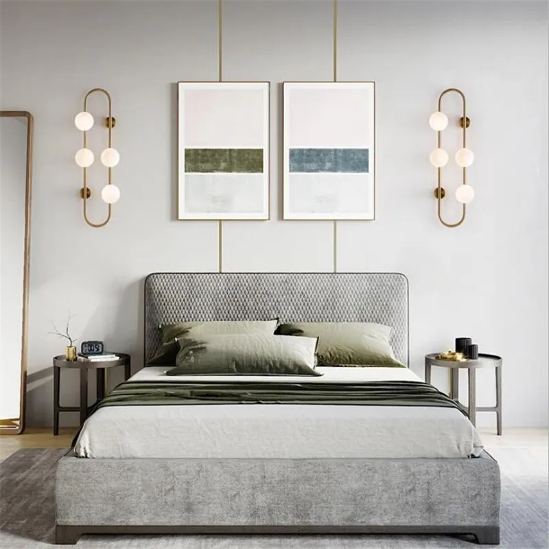 Modern Nordic LED Wall Lamp Frosted Glass Ball Light Dining Bedroom Bedside Mounted Restaurant Aisle Corridor Sconces | Лампы и