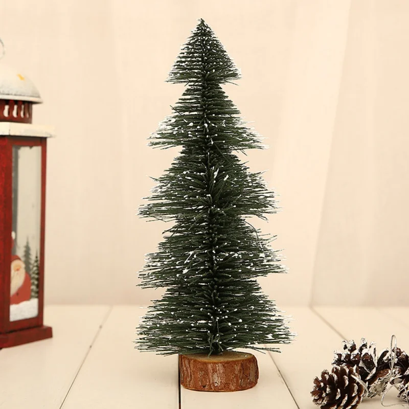 Мини Флокирование Рождественская елка для подарка портативная пагода дерево