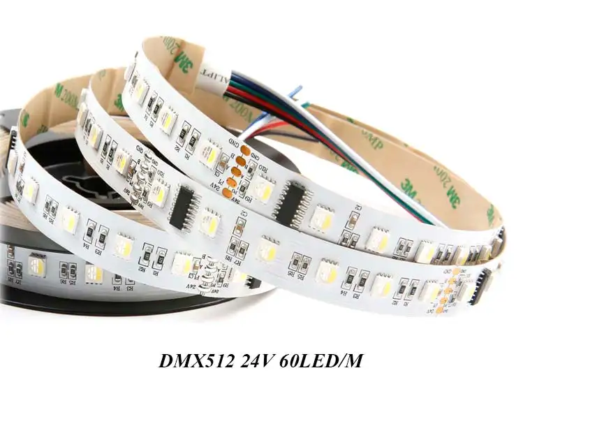 DC24V DMX512  60LED/M/10Pixe RGBW LED STRIP  UCS512 LED STRIP White PCB