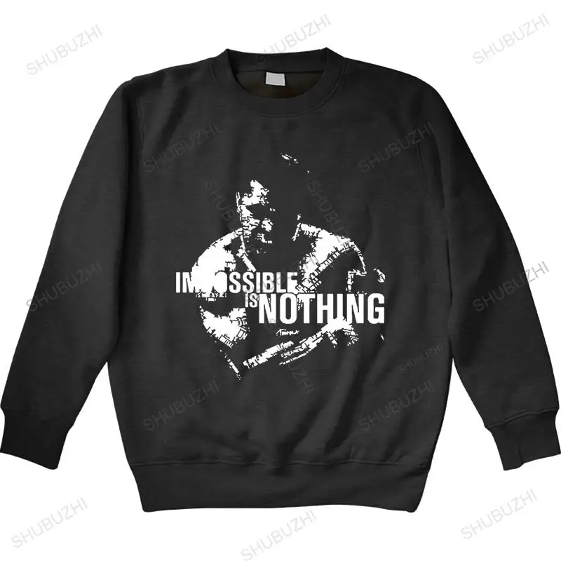 

Man crew neck hoodie Men Funy Mohamed Ali impossible is nothing long Sleeve O-Neck Tops men hoodie brand spring hoodie for boys