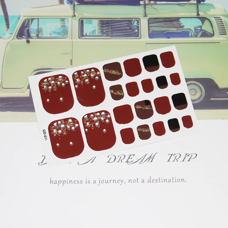 22 наклеек/лист ногтей Стикеры DIY 3D наклейки Блеск Советы Маникюр Nail Art Наклейки