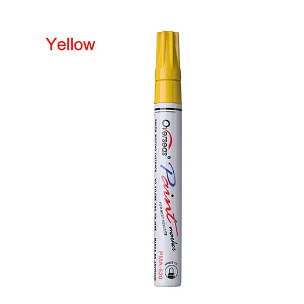 Yellow Pma-520, автомобильная краска, ручка для ремонта царапин, маркер для окрашивания шин, коррекция цвета, ручка для автомобиля, маркер, ручка для ремонта царапин - Color: Yellow
