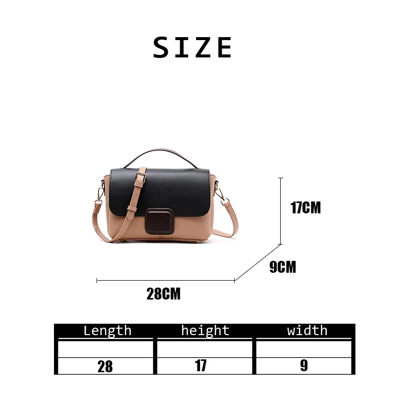 

2020 Autumn Winter Women Genuine Leather Small Square Bag Ladies Fashion Simple Design Versatile Single Shoulder Crossbody Bag
