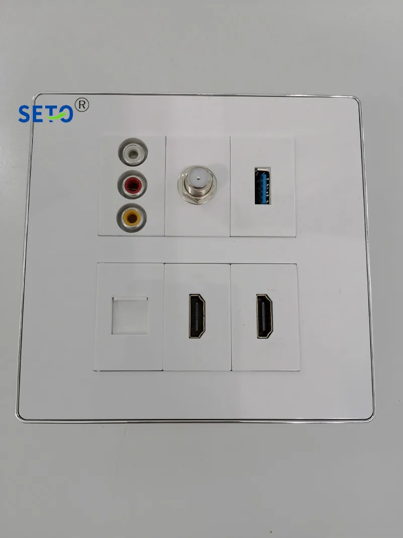 SeTo 120 тип F разъем для цифрового телевизора + Cat6 2 HDMI 0 RCA USB3.0 розетка панели