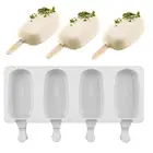 Силиконовая форма для мороженого, формочка сделай сам с 4 ячейками большого размера, молд с палочками для приготовления домашнего десерта, фруктового сока