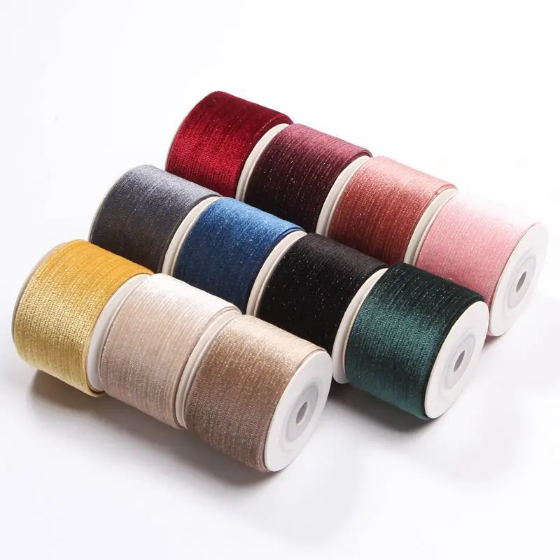 

5 ярдов Мягкая Блестящая бархатная лента для поделок своими руками бант головной убор подарочная упаковка материал занавески аксессуары дл...