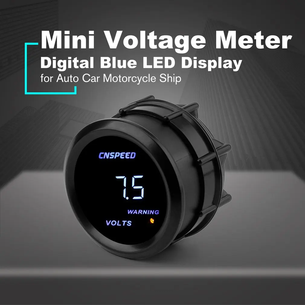 12V 52 мм светодиодный Дисплей Цифровой вольтметр Мини Напряжение тестер для авто