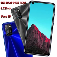 6.72" Unlocked 10X Global Smartphones Front/Back Camera Quad Core 4G RAM+64G ROM Face ID 8MP+13MP Mobile Phones Android Celuares